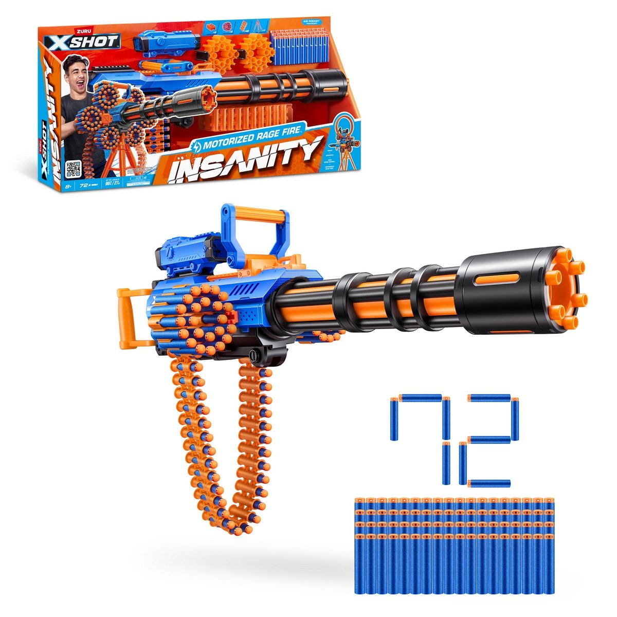 Lanza Dardos Insanity Furia Motorizada Con 72 Dardos X-Shot Categoría: Lanzadores dardos - agua y más Tipo producto: Armas y artilugios de juguete